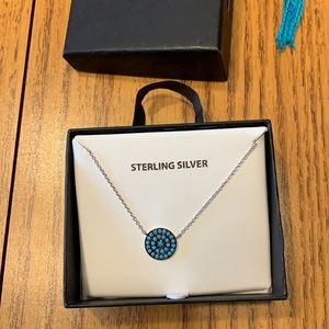 Sterling silver with turquoise looking round necklace from Macys Layer bracelets